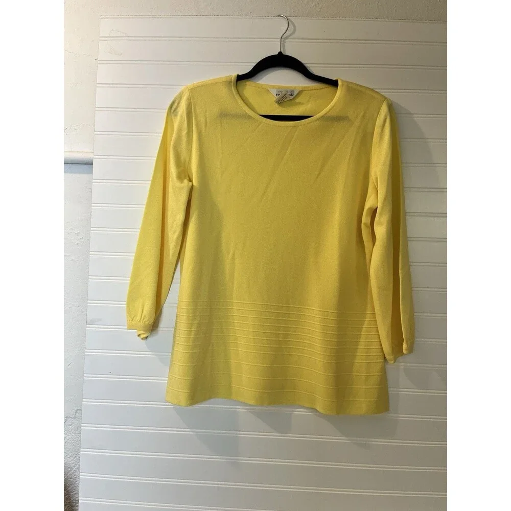 Exclusively Misook- Match Cardigan Sweater Set Santana Knit Yellow Medium - Picture 13 of 16